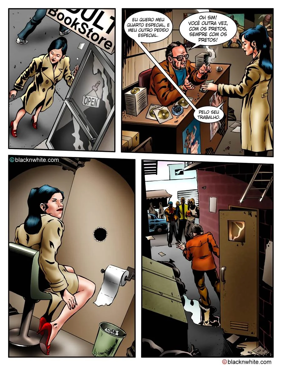 A princesinha do papai chupa pauzões preto – HQ de Sexo – Traduzido para Português