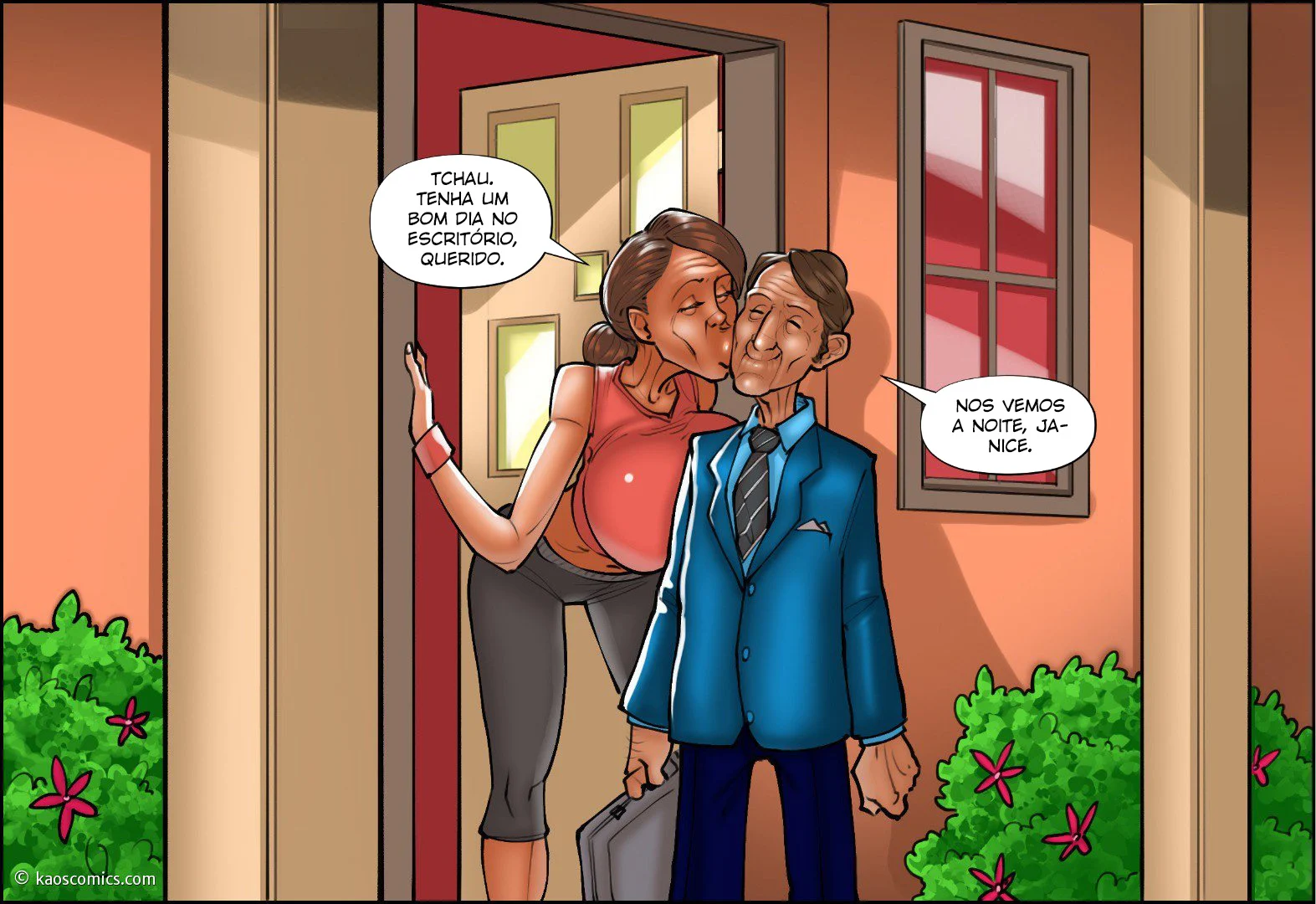 Cartoon quadrinho pornô A esposa e os jardineiros pretos 3 – HQ Traição – Português do Brasil