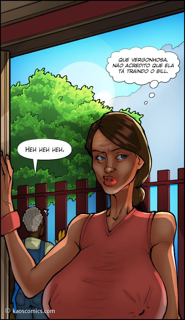 Cartoon quadrinho pornô A esposa e os jardineiros pretos 3 – HQ Traição – Falas em PT-BR