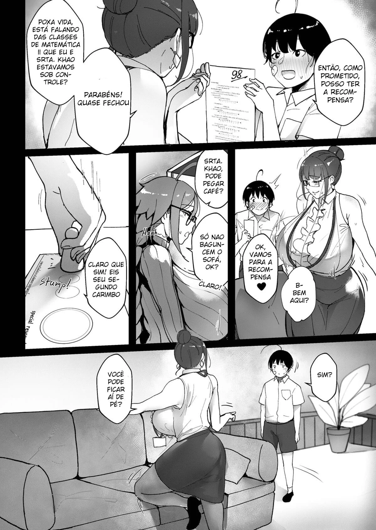 Boas Professoras 2 – Hentai Preto e Branco – Falas em PT-BR