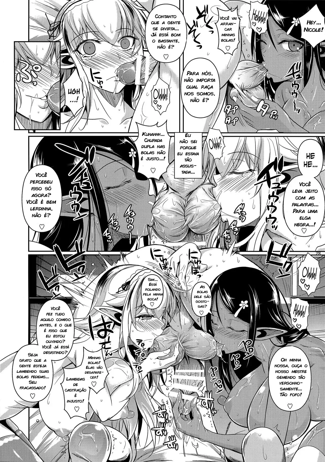 Colegial com as Elfas – Hentai Preto e Branco – Alta Qualidade em PT-BR