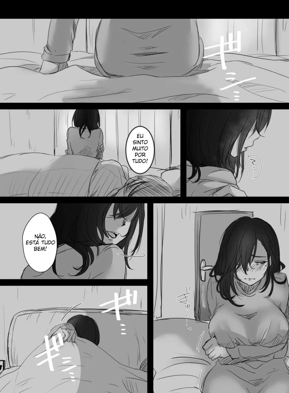 15 Minutos de Hora Extra – Hentai Preto e Branco – Traduzido para Português