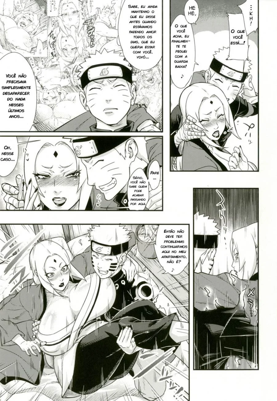 Buceta molhada da Tsunade bêbada – Hentai Preto e Branco – Sem Censura