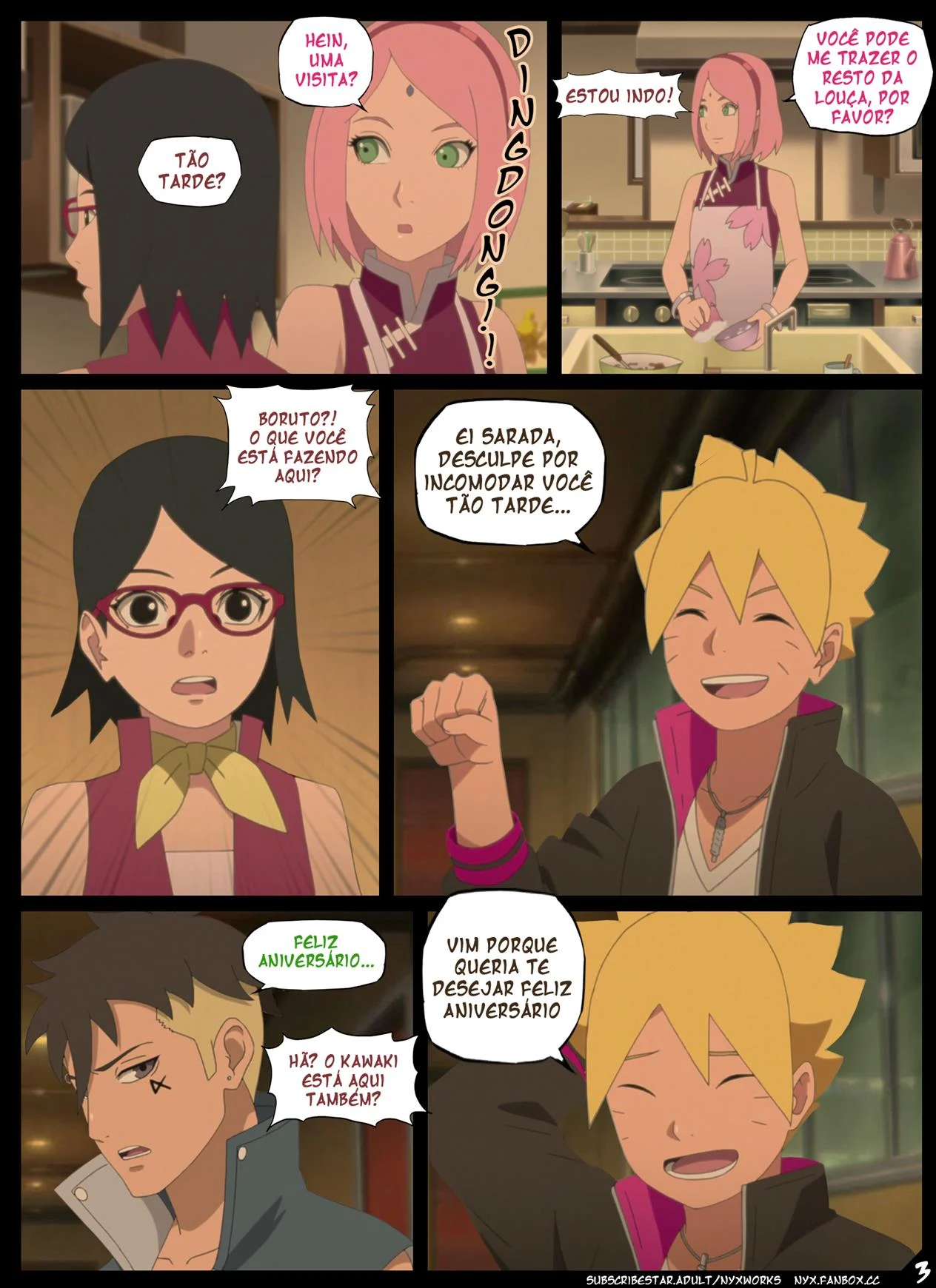 Comemoração de Aniversário da Sarada – Boruto – Português do Brasil Comemoração de Aniversário da Sarada – Boruto – Português do Brasil