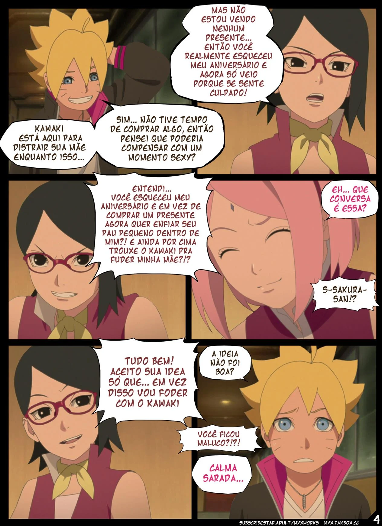 Comemoração de Aniversário da Sarada – Boruto – Português do Brasil