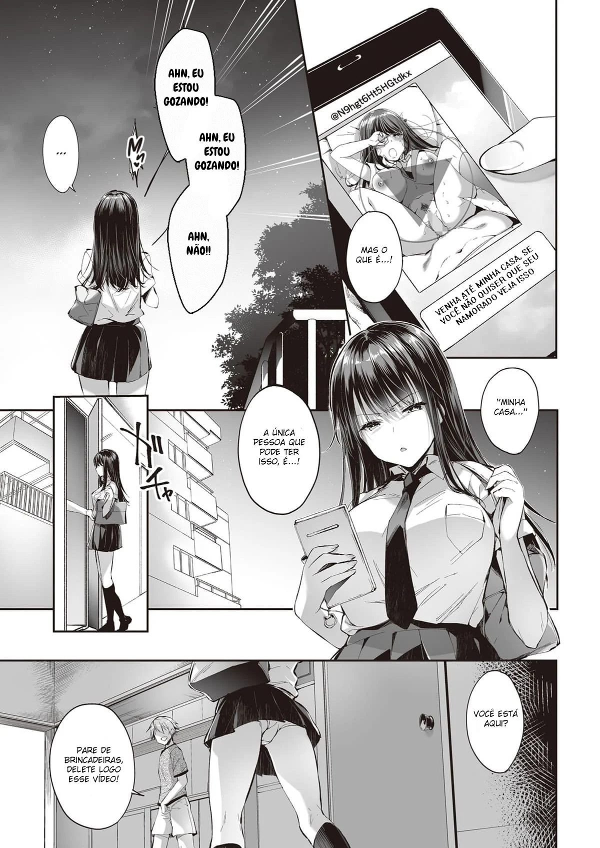 Chantageando a novinha gostosa – Hentai Preto e Branco – Sem Censura