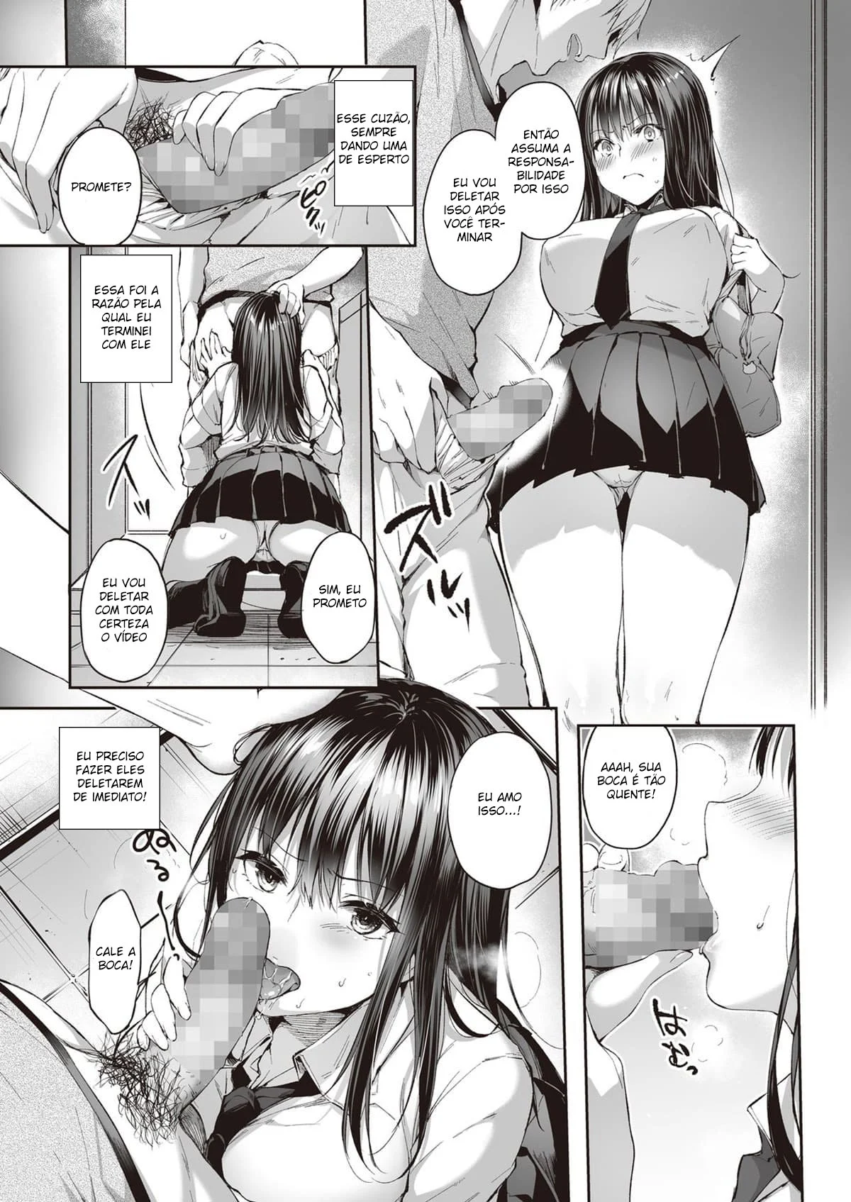 Chantageando a novinha gostosa – Hentai Preto e Branco – Sem Censura