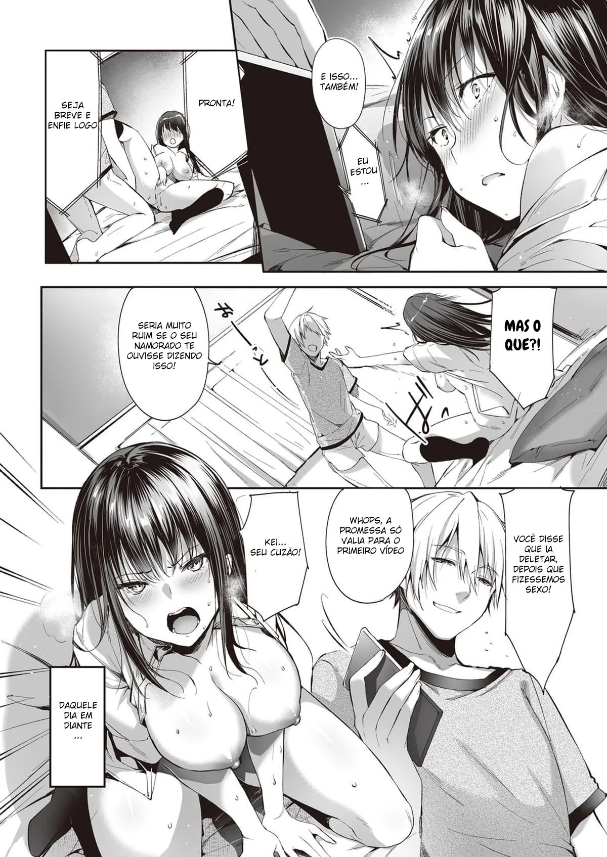 Chantageando a novinha gostosa – Hentai Preto e Branco – Sem Censura