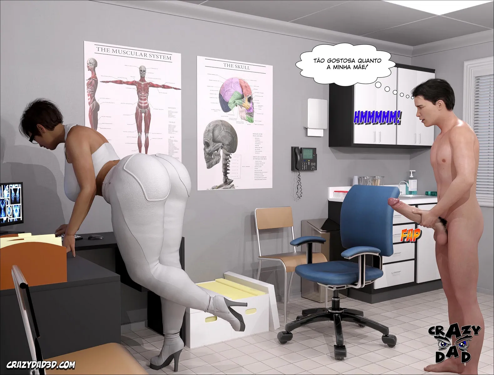 Vizinho Tarado Enche a Enfermeira de Porra - Hentai 3D Explícito
