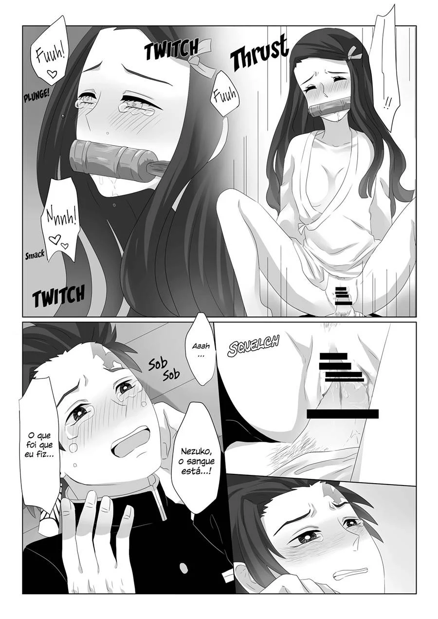 Fodas Explícitas com a Donzela Caída de Kimetsu no Yaiba em HQ