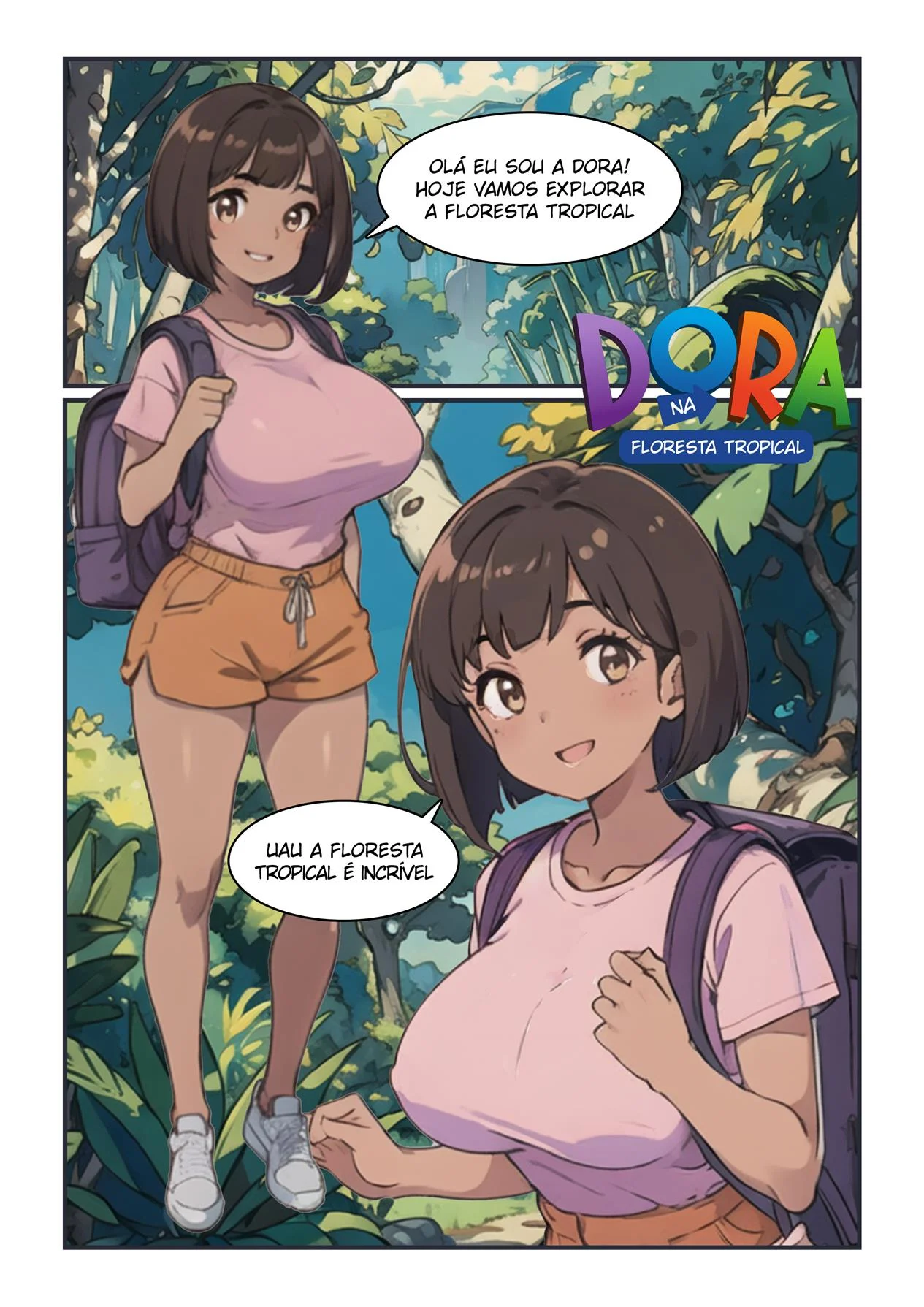 Puta safada no matagal: HQ Picante com a Dora na floresta