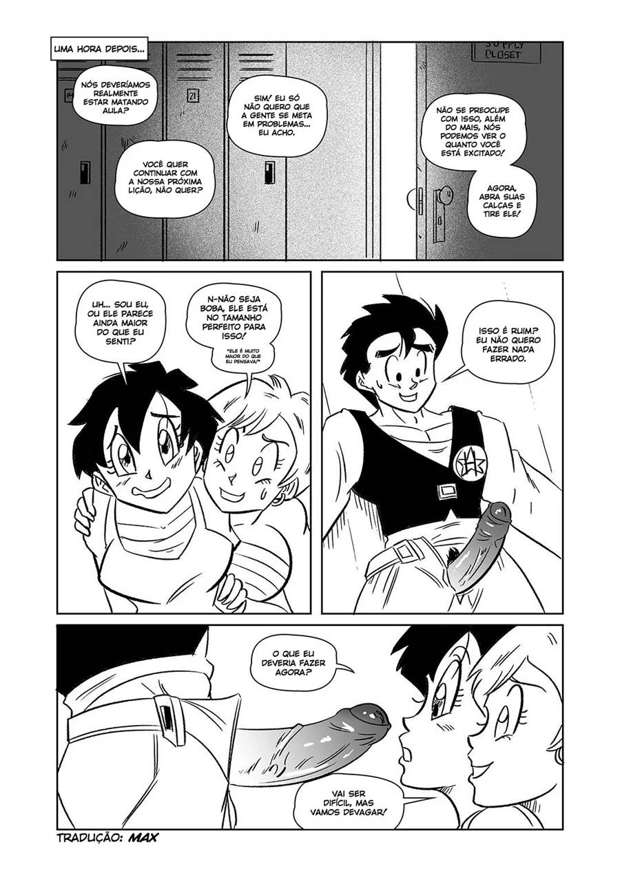 Aula de Sexo Explícito com as Garotas de Dragon Ball na Escola