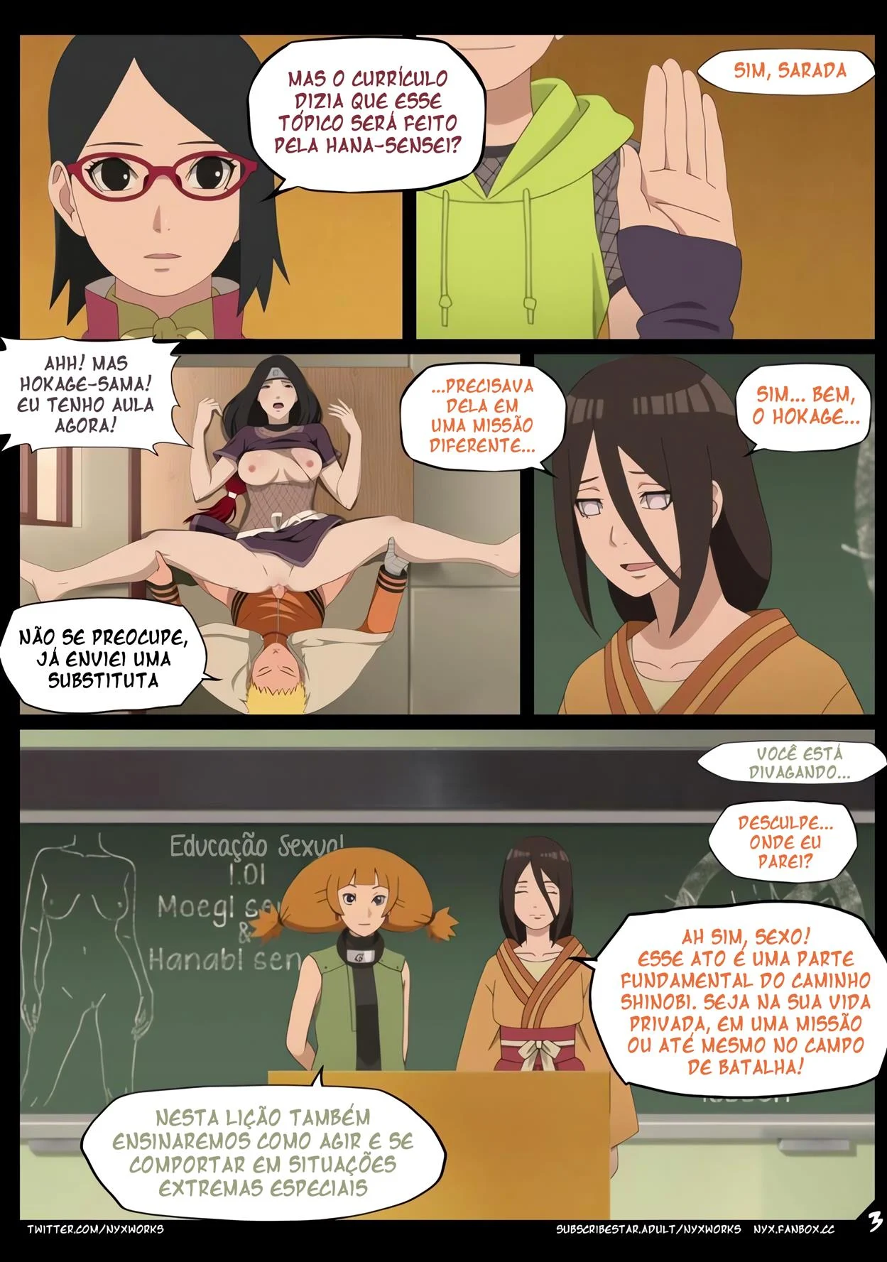 Aula Prática de Sexo entre Ninjas: Quadrinhos Eróticos de Naruto Explícito