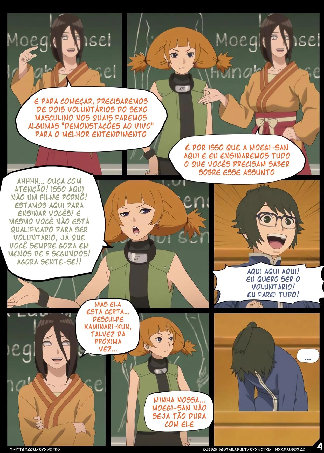 Aula Prática de Sexo entre Ninjas: Quadrinhos Eróticos de Naruto Explícito