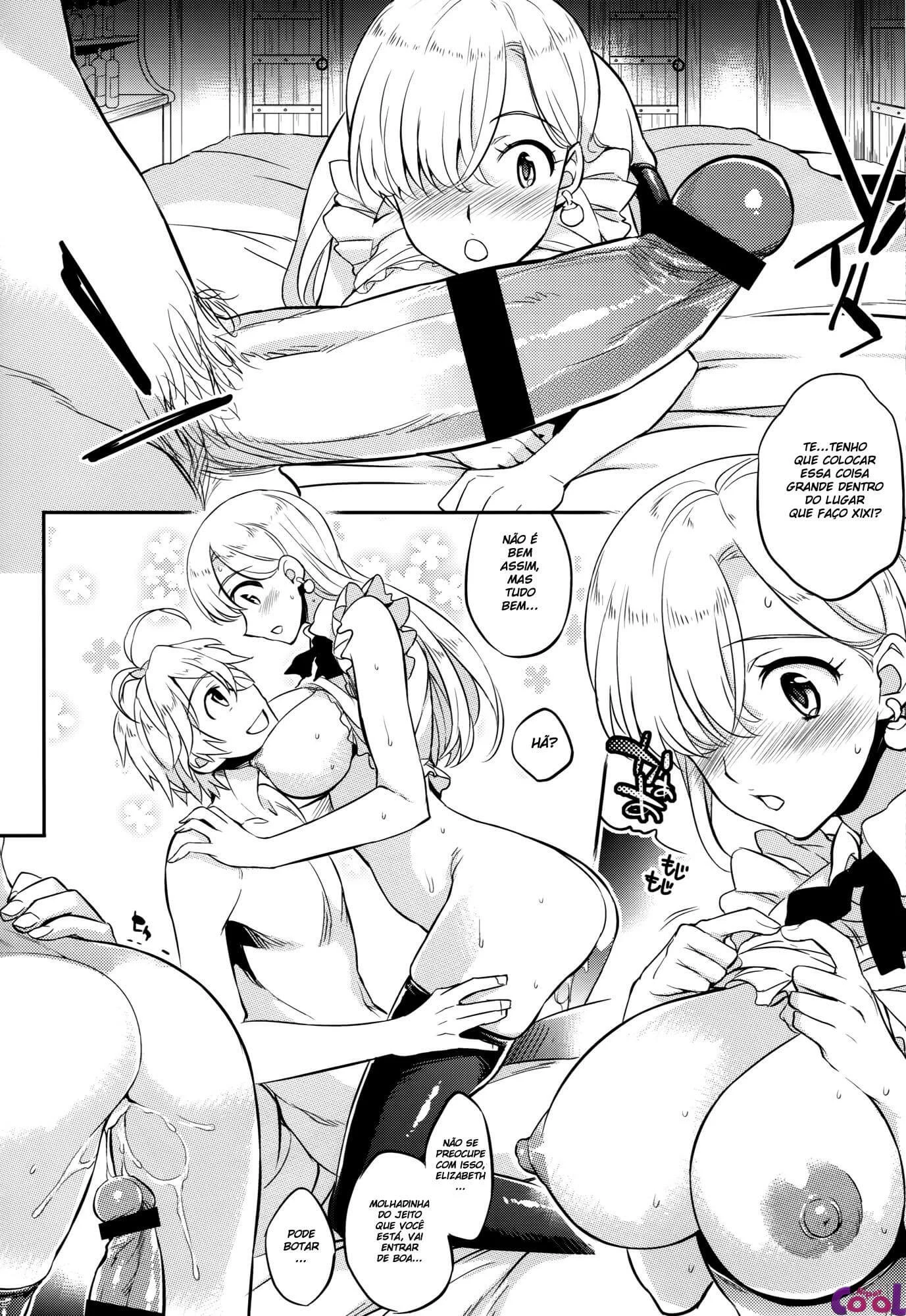 Safada Elizabeth transando sem limites em HQ de Nanatsu no Taizai