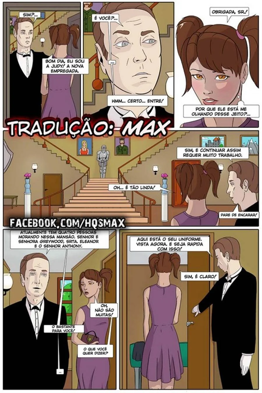 Empregada Submissa em Cena de Sexo Explícito - Hentai Ardente em HQ.