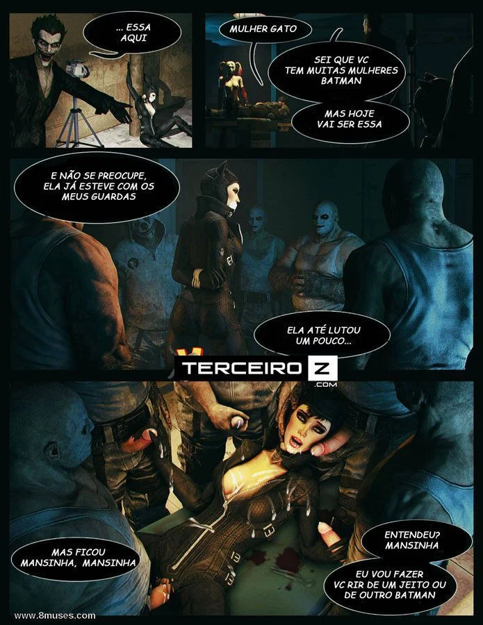 A Surra Carnal do Coringa e Arlequina: Hentai Explícito de HQ Pornô Gratuito