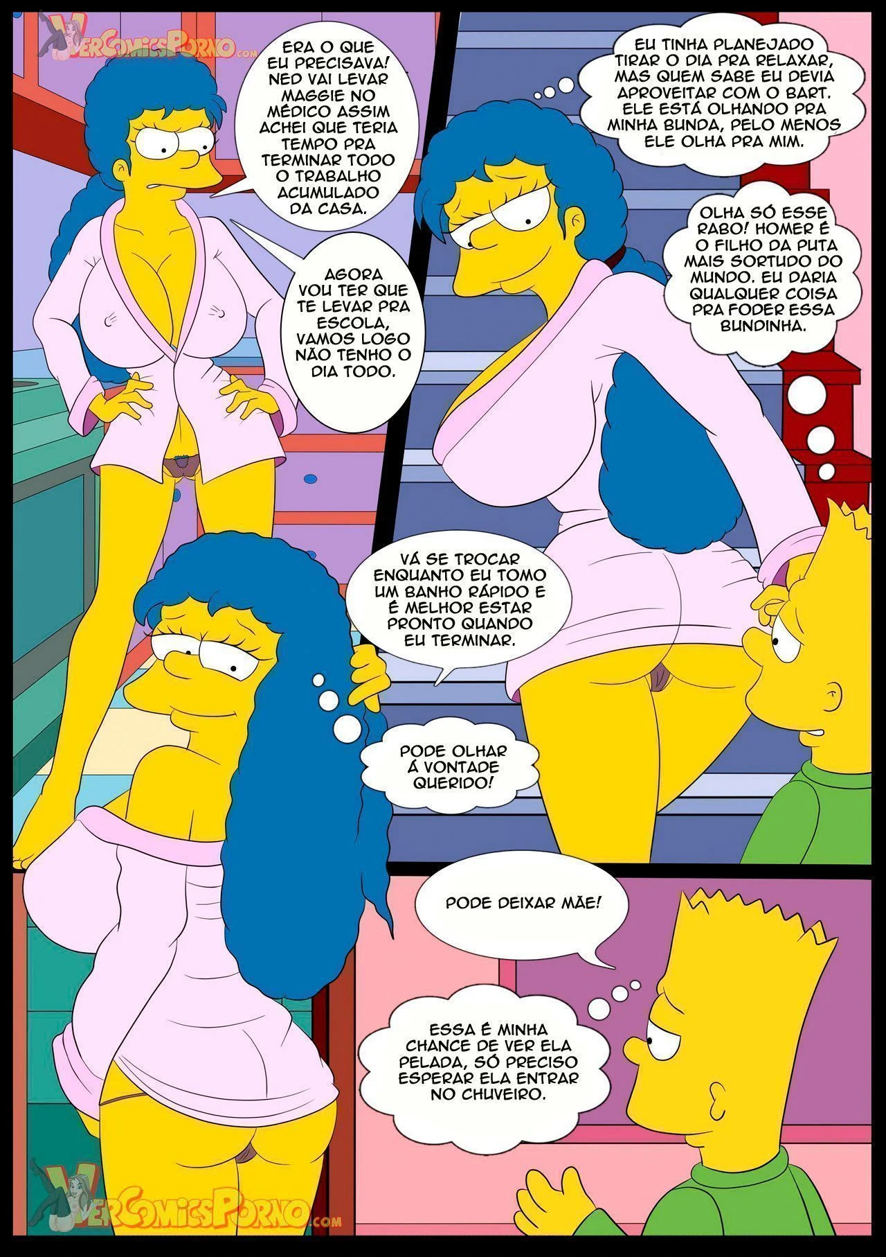 Simpsons Tarados: Escandalosa Suruba com a Mamãe no Estilo Hentai Explícito