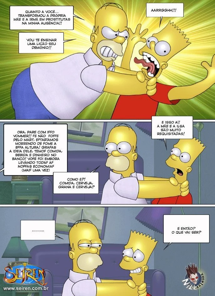 Família Simpsons Proibida: Sexo Explícito e Putaria nos Quadrinhos Eróticos
