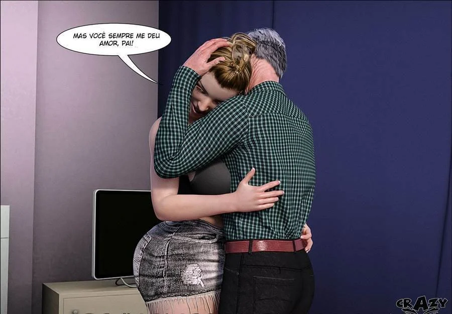 Pai Tarado Fode a Enteada Explícito em HQ 3D - Quadrinhos Pornô