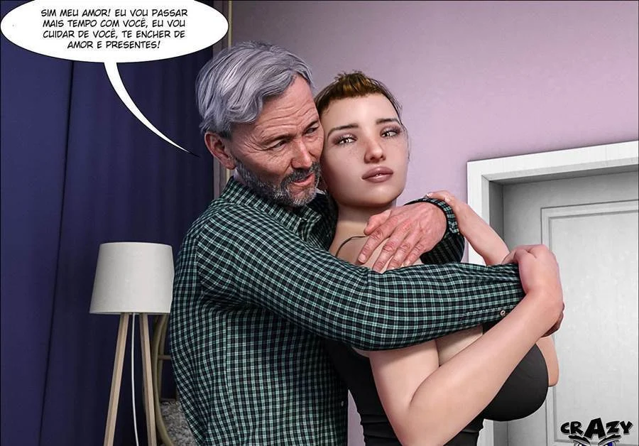 Pai Tarado Fode a Enteada Explícito em HQ 3D - Quadrinhos Pornô
