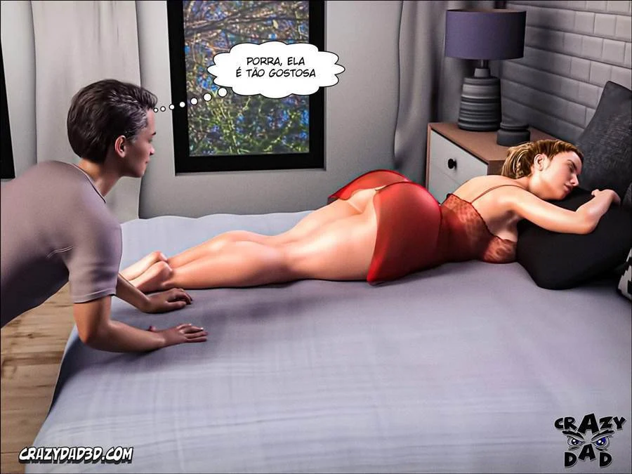 Pai de Família Encareirado Arromba a Enteada em HQ 3D Explícita
