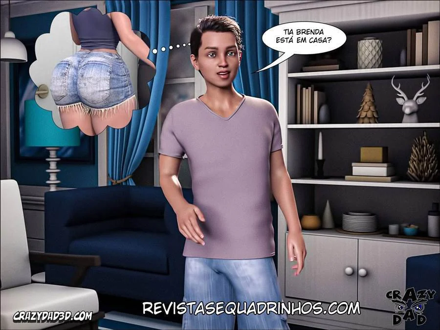 Pai de Família Encareirado Arromba a Enteada em HQ 3D Explícita