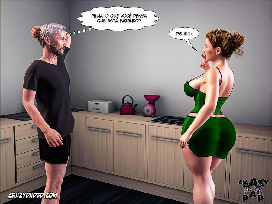 Pai da Esposa Me Faz Gozar Sem Parar - Sexo Explícito em HQ 3D