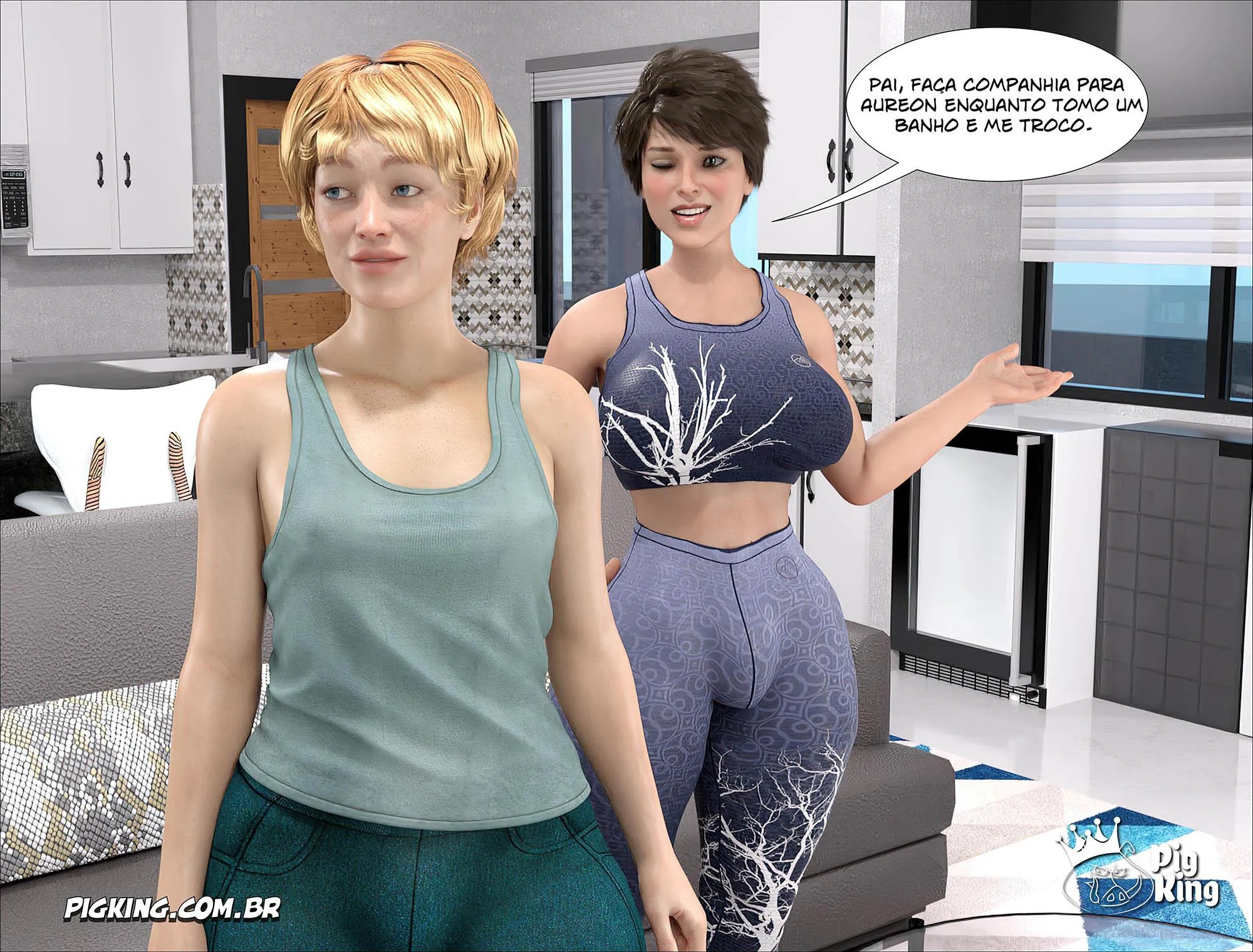 Pai Adotivo Seducente: Orgias 3D Explícitas nos Quadrinhos Eróticos