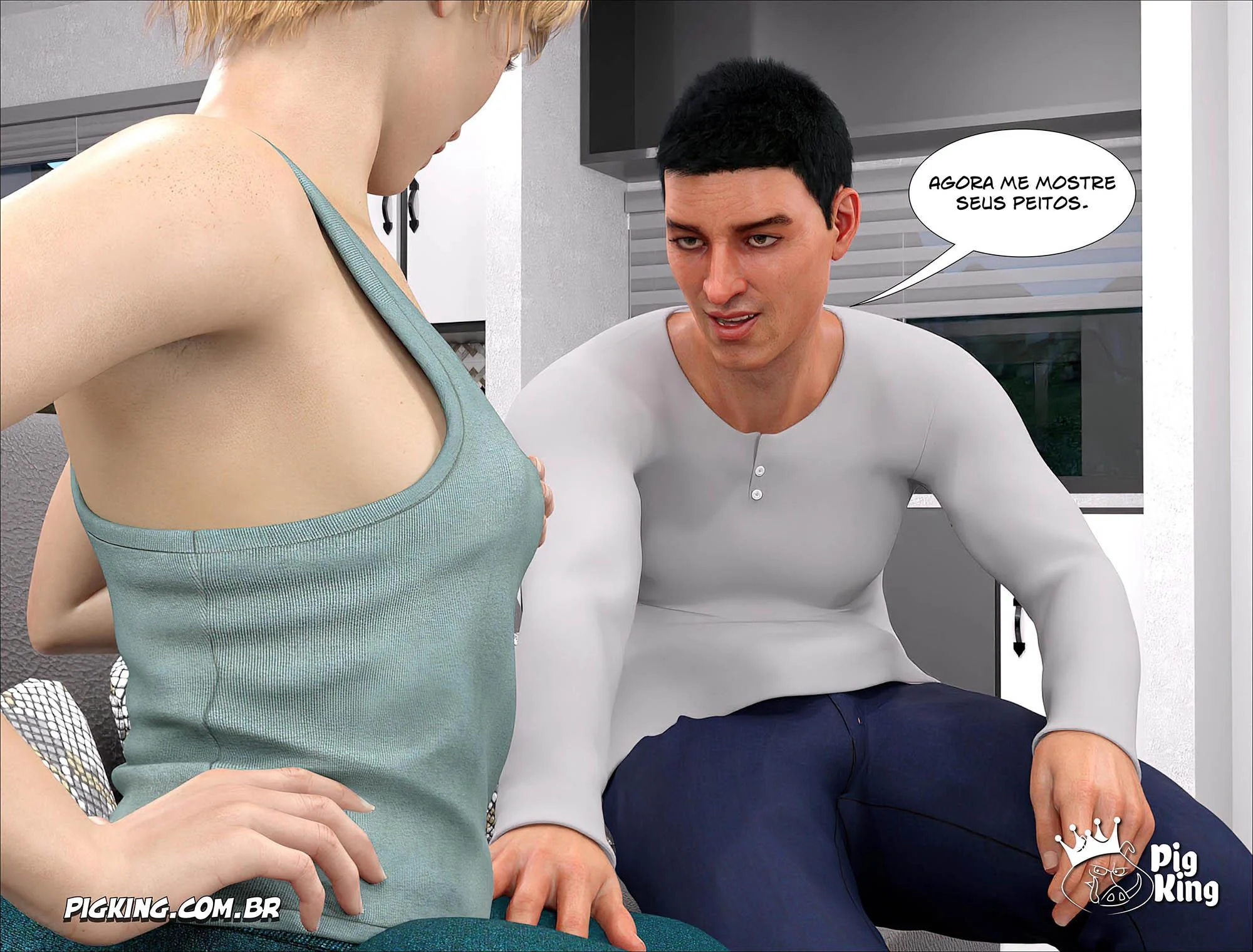 Pai Adotivo Seducente: Orgias 3D Explícitas nos Quadrinhos Eróticos