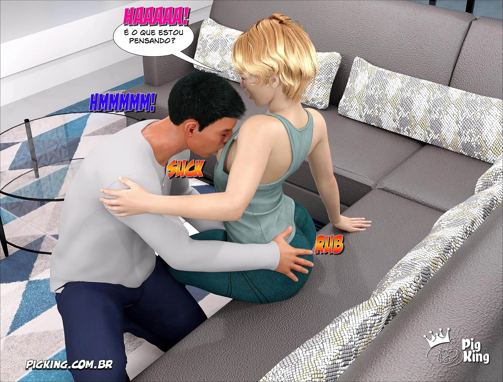 Pai Adotivo Seducente: Orgias 3D Explícitas nos Quadrinhos Eróticos