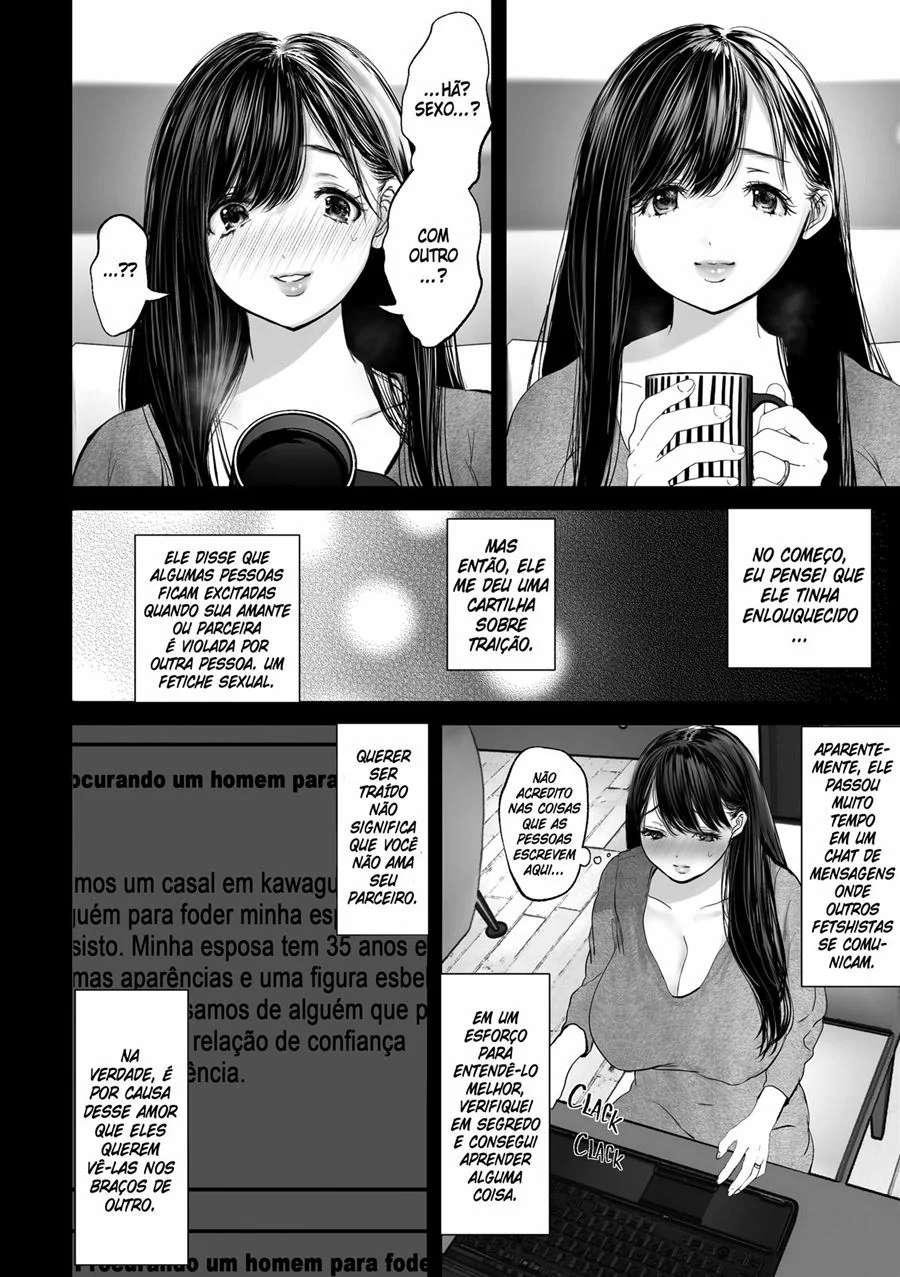 Viciado em ser corno: Esposa safada traindo com prazer explícito em HQ