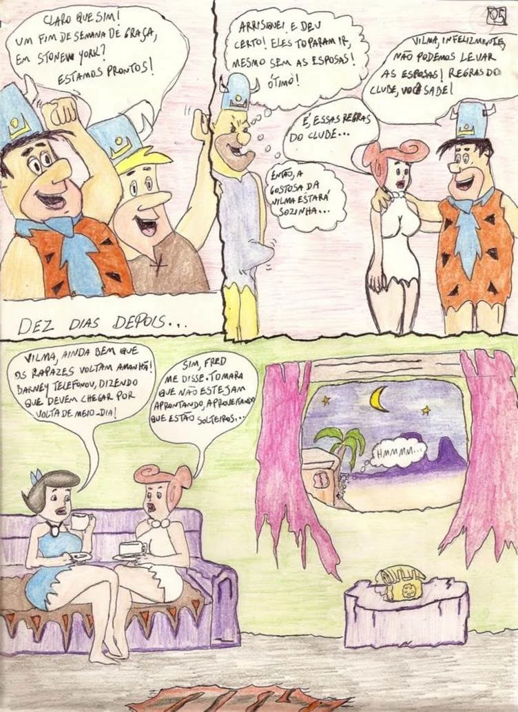 Os Flintstones em uma Aventura Picante: Hentai Proibido da Família Pré-Histórica