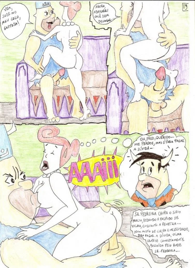 Os Flintstones em uma Aventura Picante: Hentai Proibido da Família Pré-Histórica
