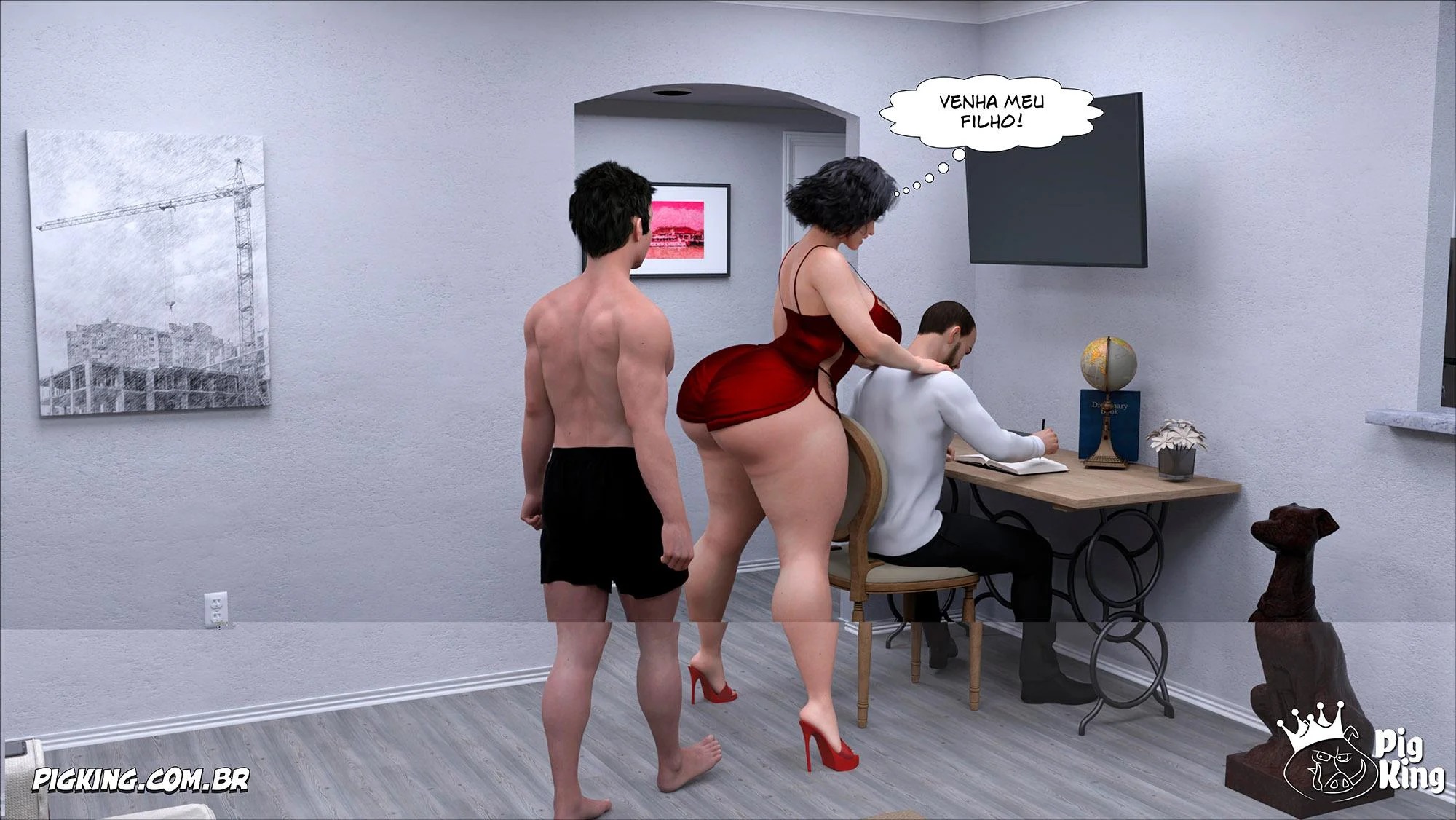 Pessoa da Casa Abusa de Miranda em Cenas Quentes de Sexo em HQ 3D