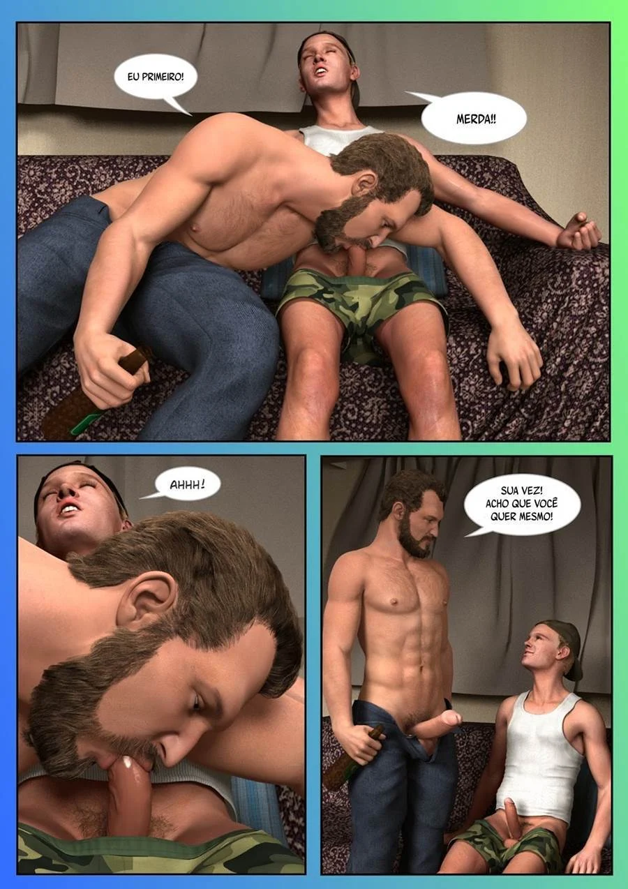 Fodendo meu primo bêbado: sexo gay explícito em HQ pornô.