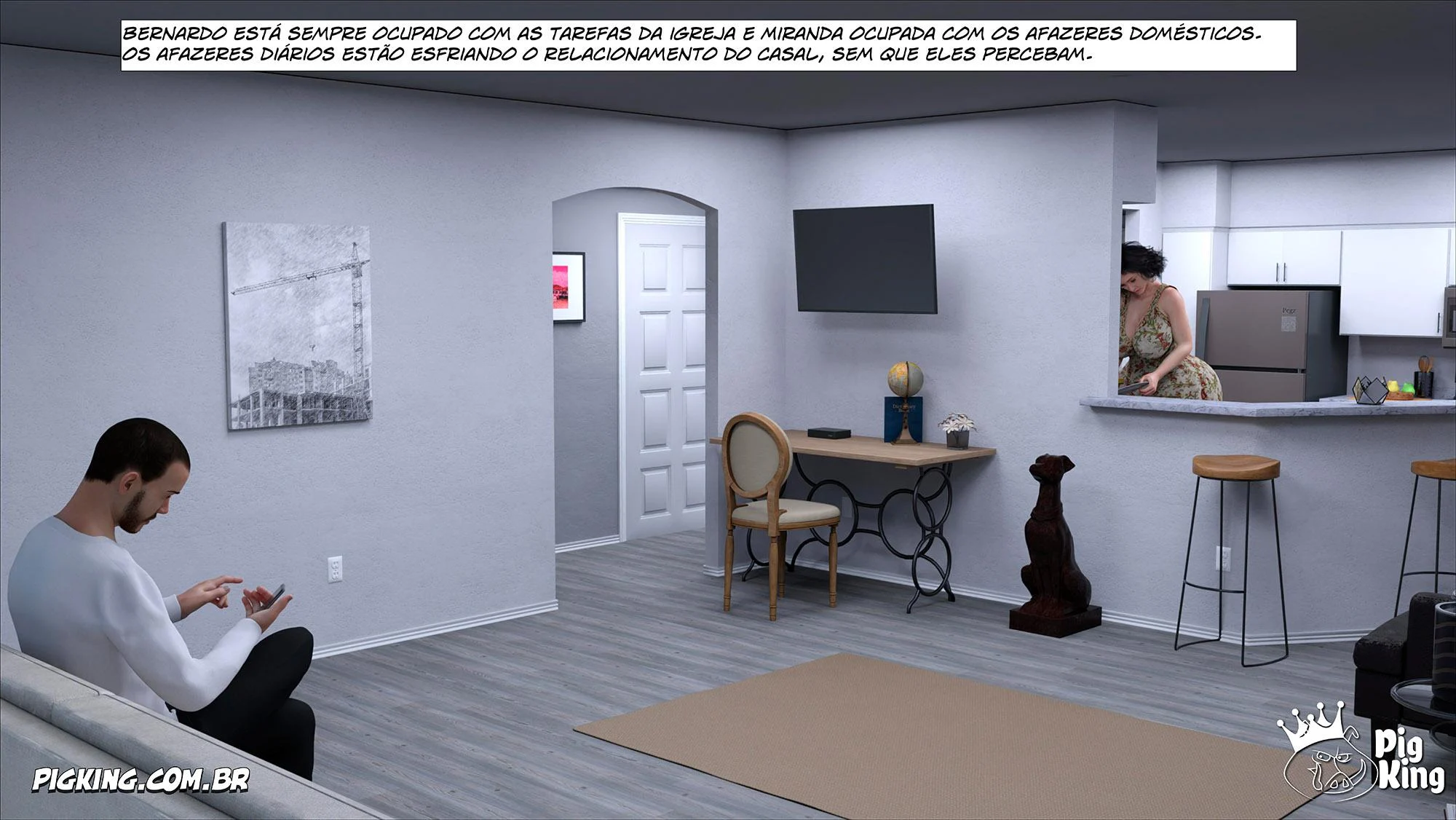 Pai Enlouquecido na Filha Esfomeada: HQ 3D Explícita com Miranda