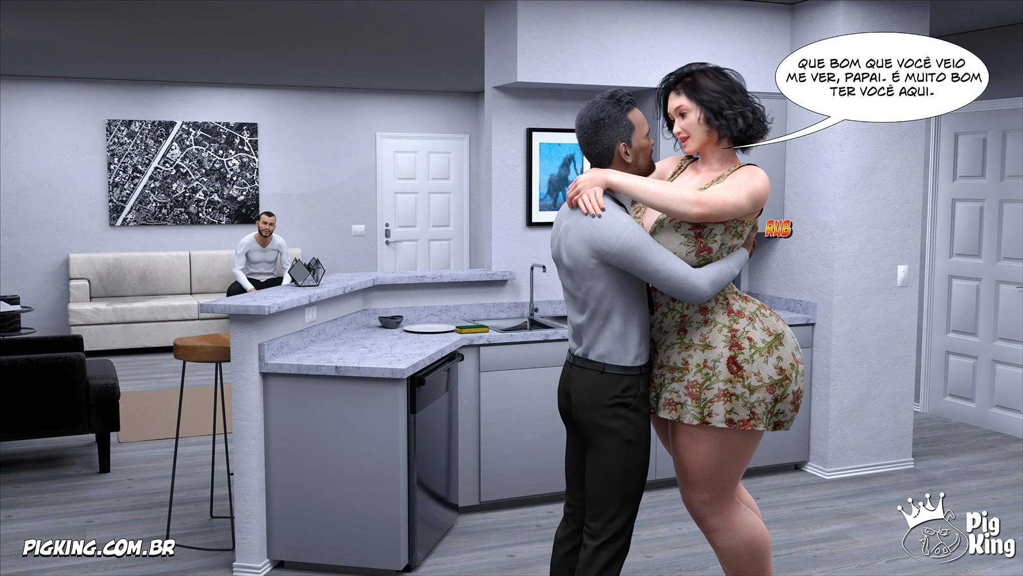Pai Enlouquecido na Filha Esfomeada: HQ 3D Explícita com Miranda
