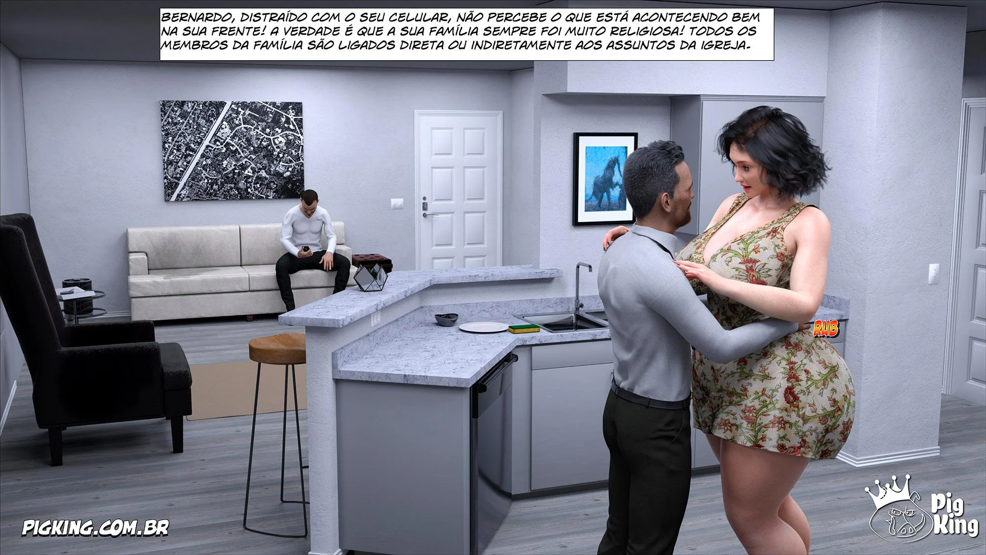 Pai Enlouquecido na Filha Esfomeada: HQ 3D Explícita com Miranda