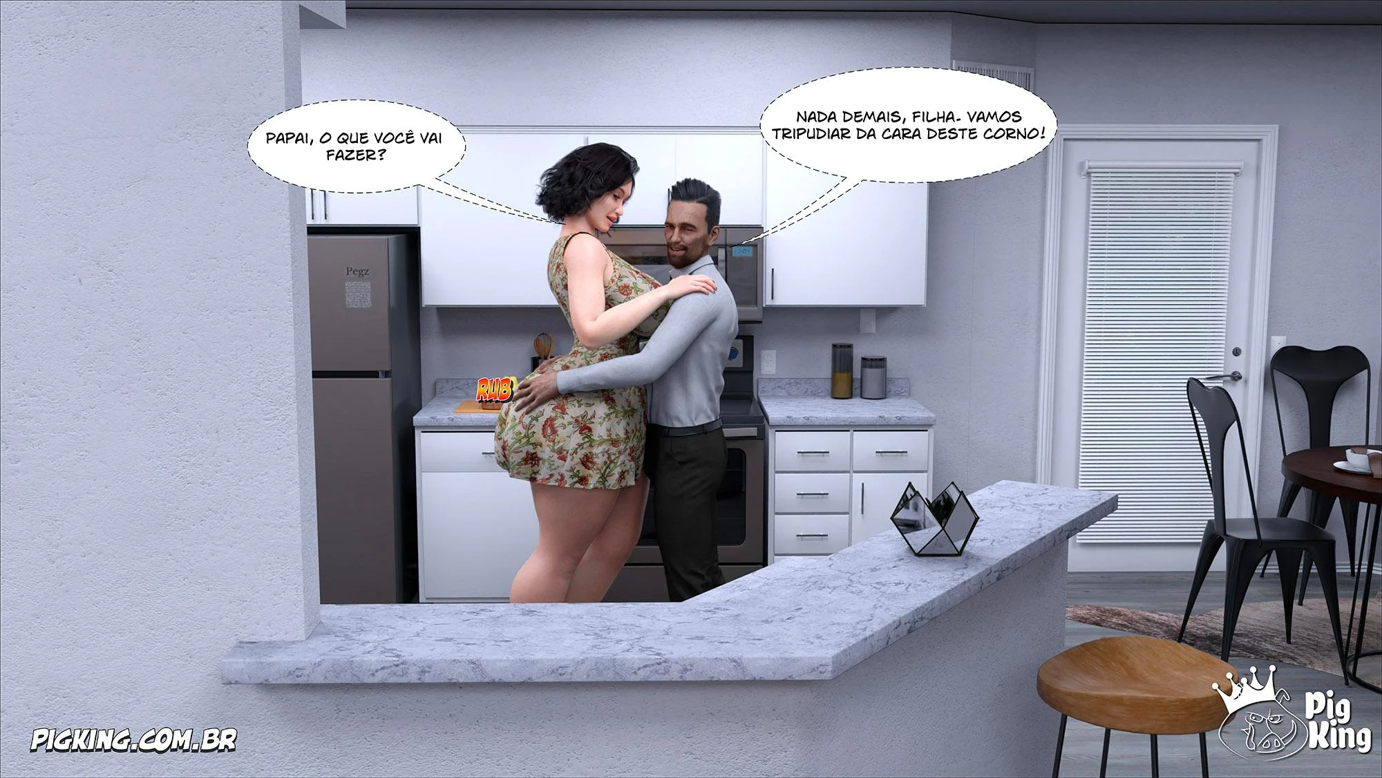 Pai Enlouquecido na Filha Esfomeada: HQ 3D Explícita com Miranda