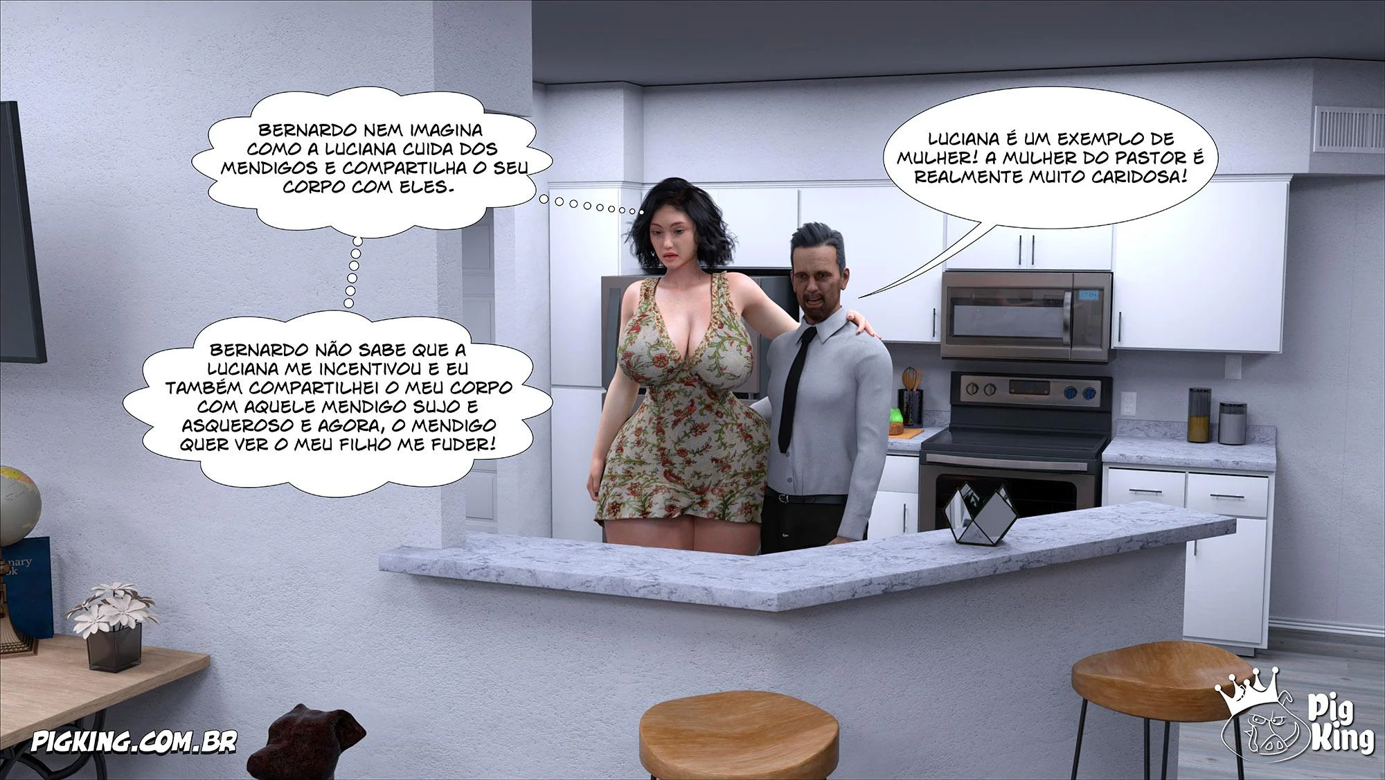 Pai Enlouquecido na Filha Esfomeada: HQ 3D Explícita com Miranda