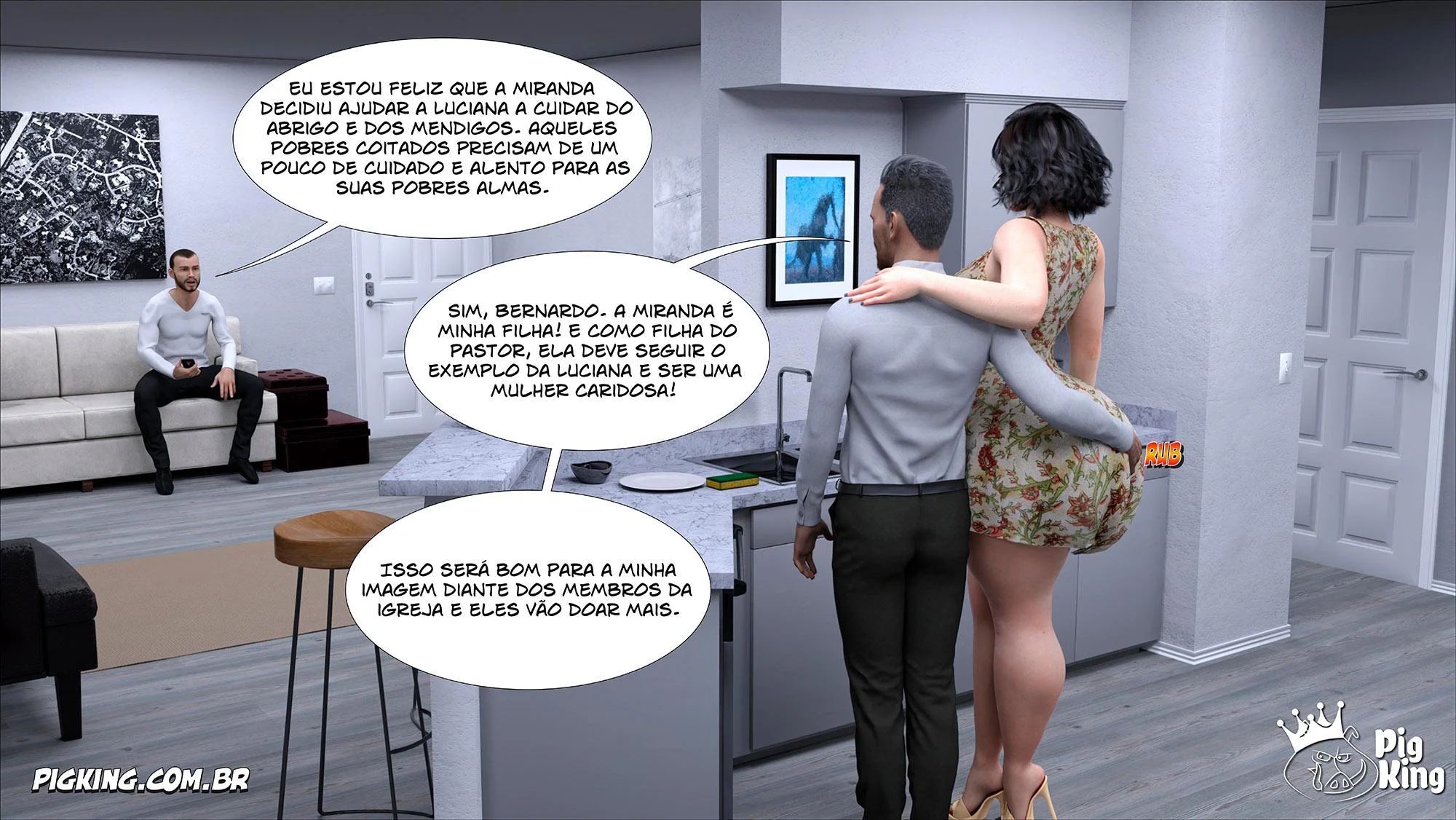 Pai Enlouquecido na Filha Esfomeada: HQ 3D Explícita com Miranda