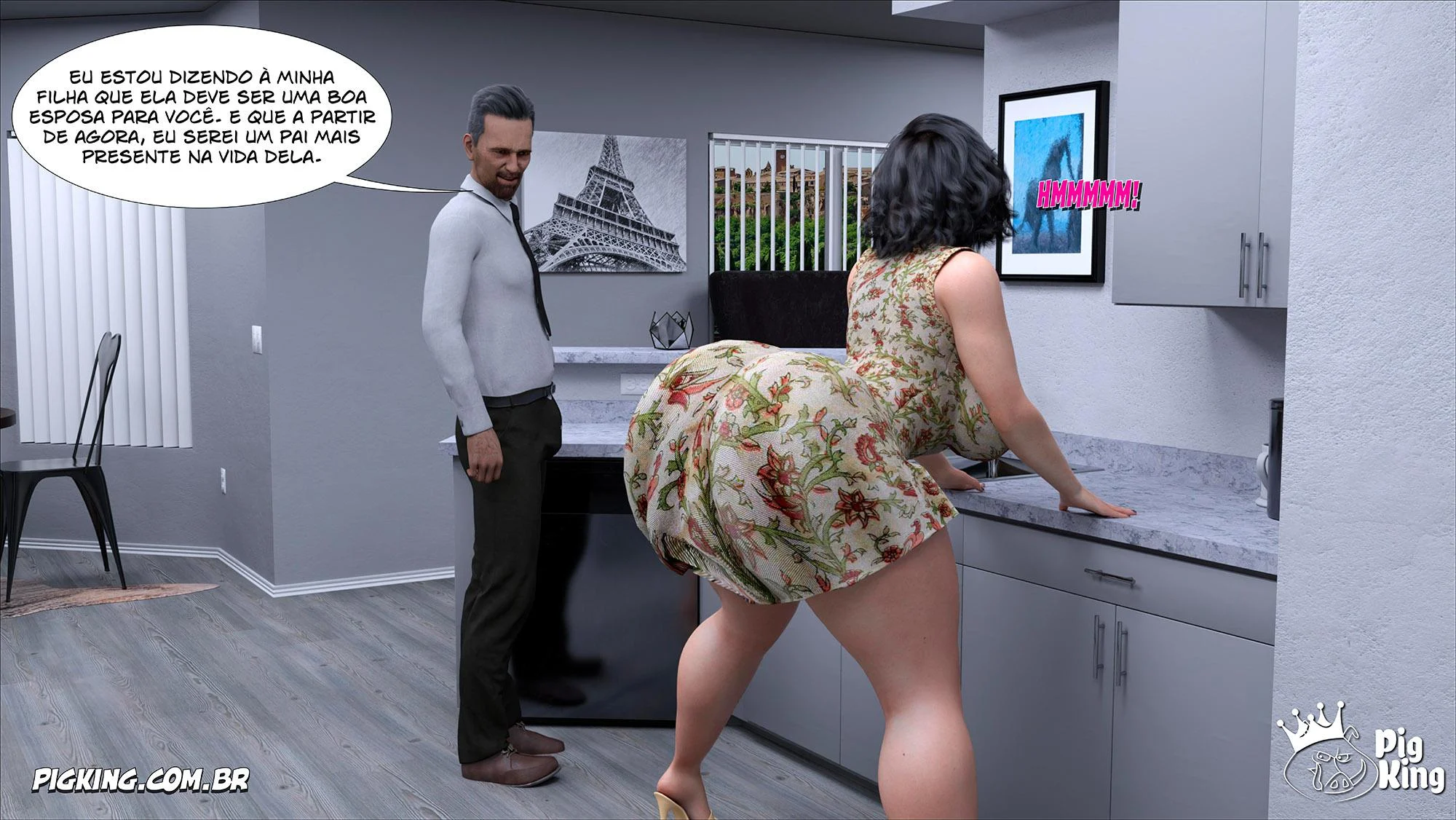 Pai Enlouquecido na Filha Esfomeada: HQ 3D Explícita com Miranda
