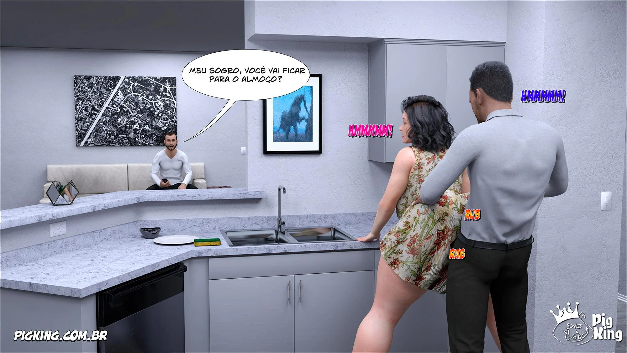 Pai Enlouquecido na Filha Esfomeada: HQ 3D Explícita com Miranda
