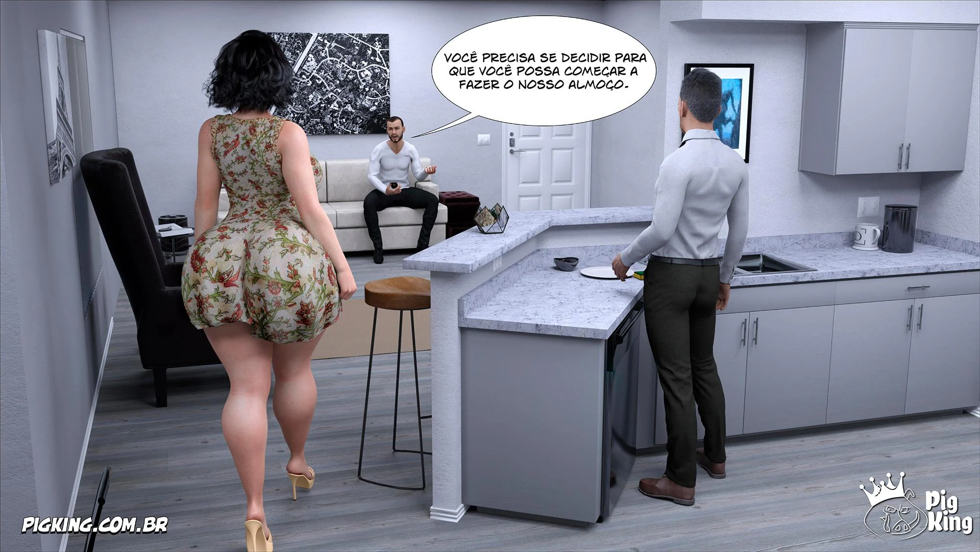 Pai Enlouquecido na Filha Esfomeada: HQ 3D Explícita com Miranda
