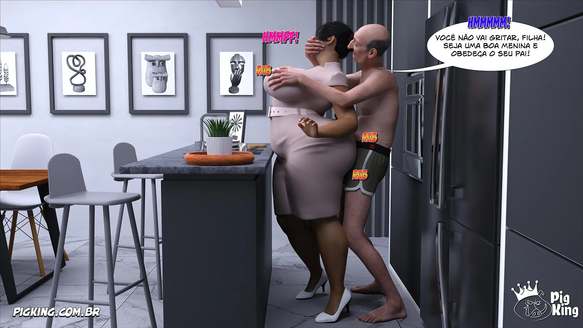 Pornografia 3D Incestuosa: Ato Obsceno Entre Pai e Filha Proibida