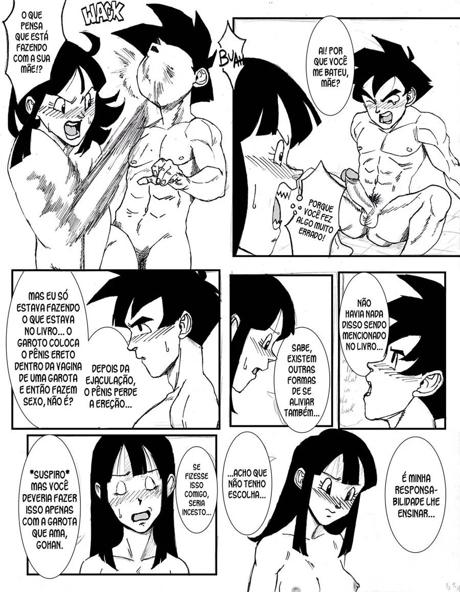 Sexo Explícito de Gohan e Chichi na Sala do Tempo – Quadrinho Erótico de Dragon Ball