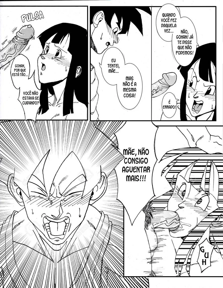 Sexo Explícito de Gohan e Chichi na Sala do Tempo – Quadrinho Erótico de Dragon Ball