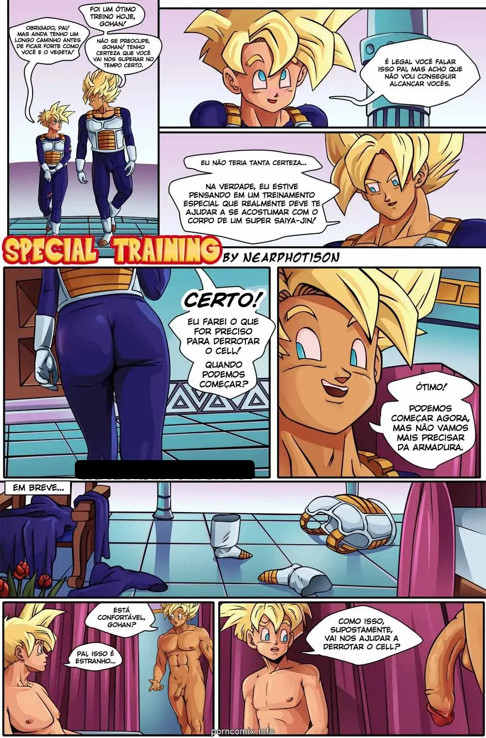 Goku Fode Duro o Rabo do Gohan em HQ Explícita de Sexo Gay