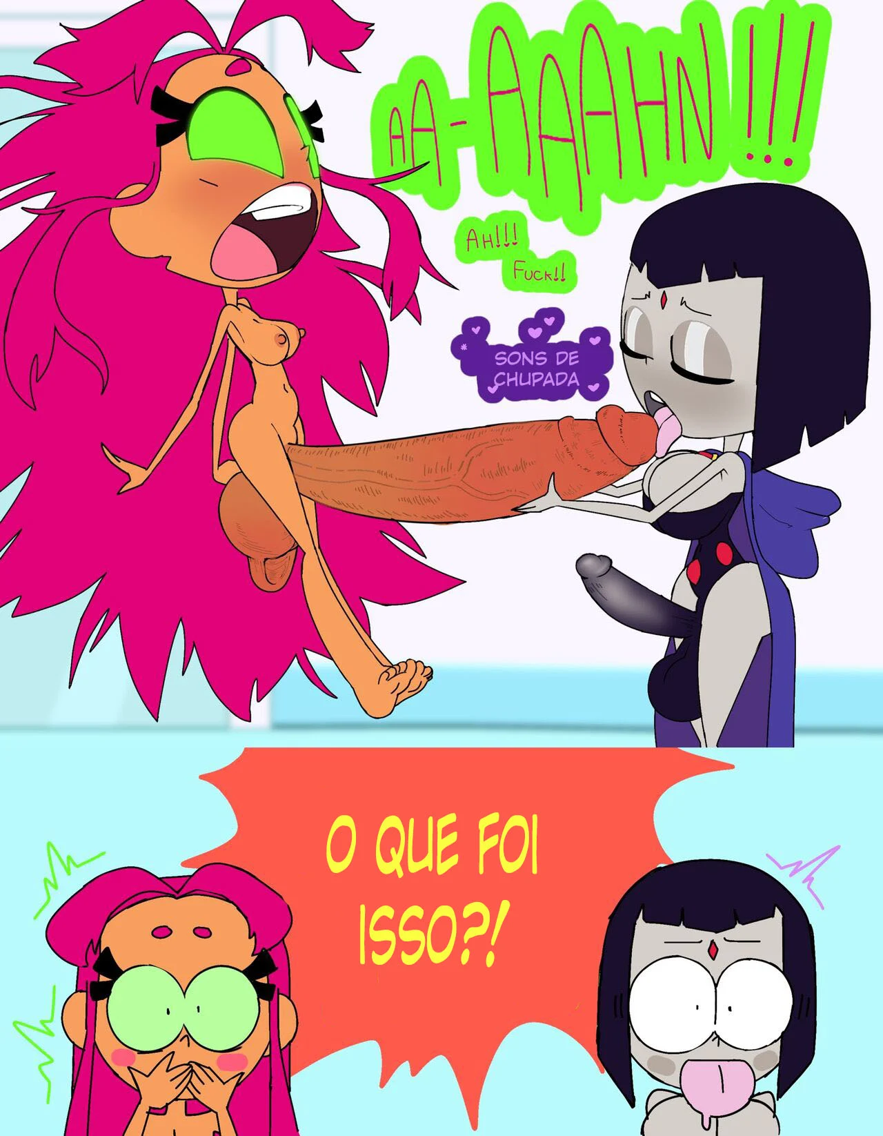 Starfire & Raven se Enfrentam em Sexo Explícito nos Quadrinhos Perversos